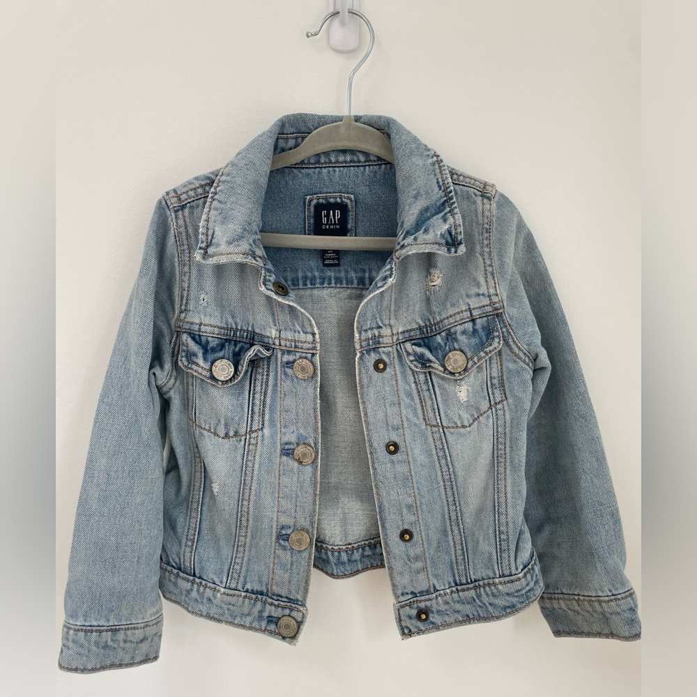 GAP Kids Unisex Distressed Denim Jean Jacket